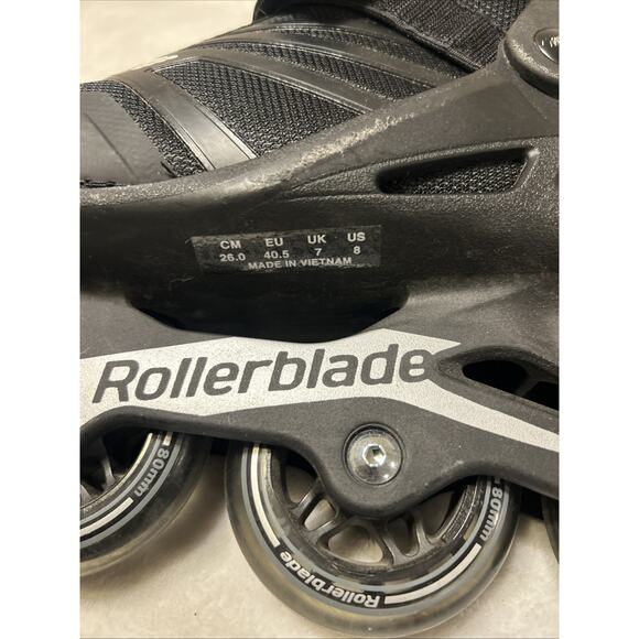 Rollerblade Zetrablade Men's Size 8 Inline Skate Black Silver Performance - Picture 8 of 8